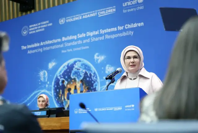 Emine Erdoğan attends event on safe digital systems for children at UN