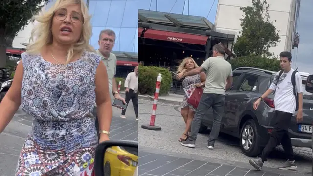 Şişli'de trafikte korna kavgası kamerada: Otomobilin camından uzanıp saldırdı